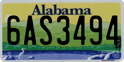AL license plate 6AS3494