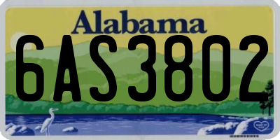 AL license plate 6AS3802