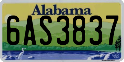 AL license plate 6AS3837