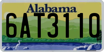 AL license plate 6AT3110
