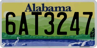 AL license plate 6AT3247