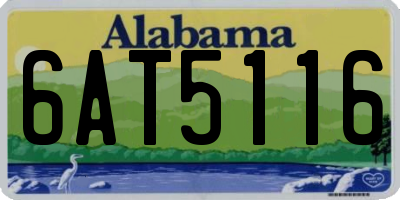 AL license plate 6AT5116