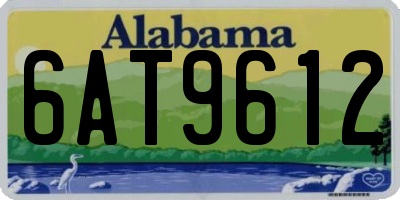 AL license plate 6AT9612