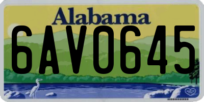 AL license plate 6AV0645