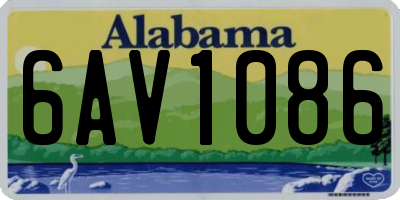 AL license plate 6AV1086
