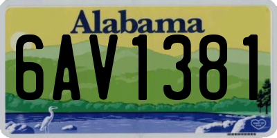 AL license plate 6AV1381