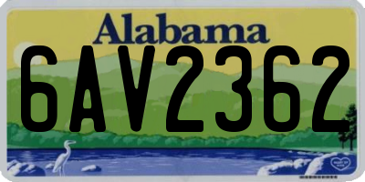 AL license plate 6AV2362