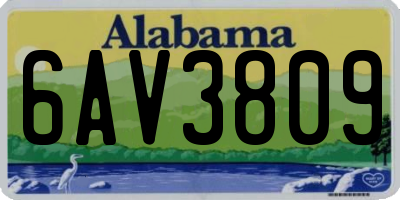 AL license plate 6AV3809