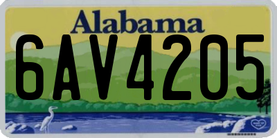 AL license plate 6AV4205