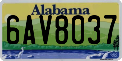 AL license plate 6AV8037