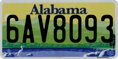 AL license plate 6AV8093