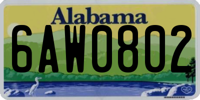 AL license plate 6AW0802