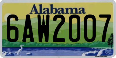 AL license plate 6AW2007