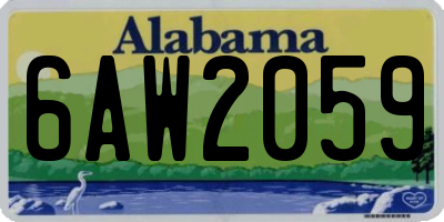 AL license plate 6AW2059