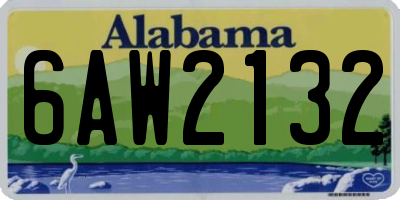 AL license plate 6AW2132