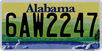 AL license plate 6AW2247