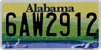 AL license plate 6AW2912