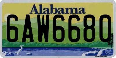 AL license plate 6AW6680
