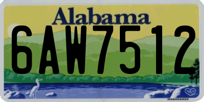 AL license plate 6AW7512