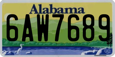 AL license plate 6AW7689