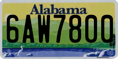 AL license plate 6AW7800