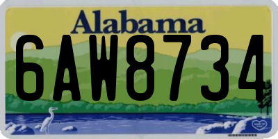 AL license plate 6AW8734