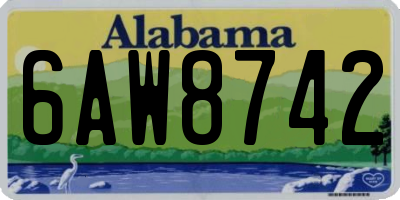 AL license plate 6AW8742