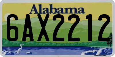 AL license plate 6AX2212