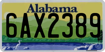 AL license plate 6AX2389