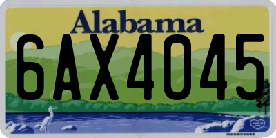 AL license plate 6AX4045