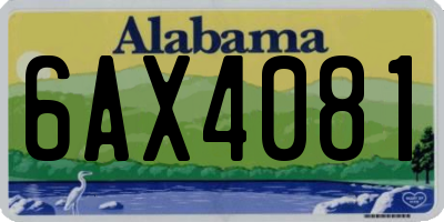 AL license plate 6AX4081