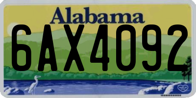 AL license plate 6AX4092