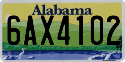 AL license plate 6AX4102