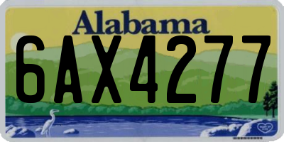 AL license plate 6AX4277