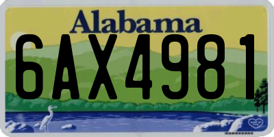 AL license plate 6AX4981