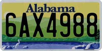 AL license plate 6AX4988