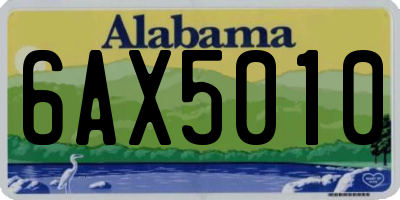 AL license plate 6AX5010