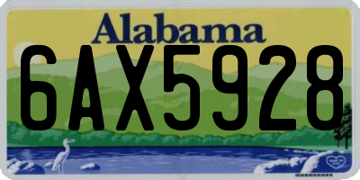 AL license plate 6AX5928
