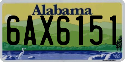 AL license plate 6AX6151