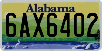 AL license plate 6AX6402