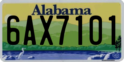 AL license plate 6AX7101