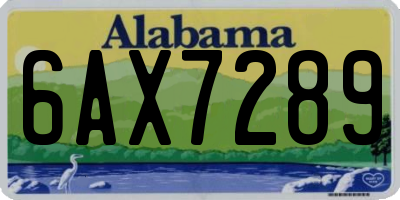 AL license plate 6AX7289
