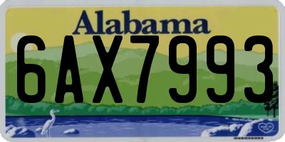 AL license plate 6AX7993