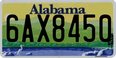 AL license plate 6AX8450