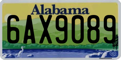 AL license plate 6AX9089