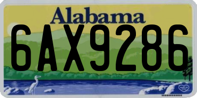 AL license plate 6AX9286