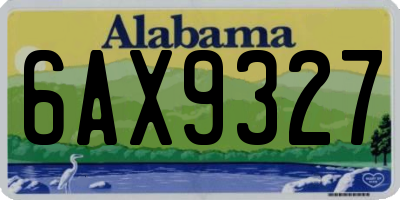 AL license plate 6AX9327