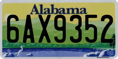 AL license plate 6AX9352
