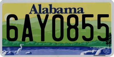 AL license plate 6AY0855