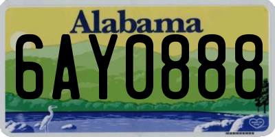 AL license plate 6AY0888